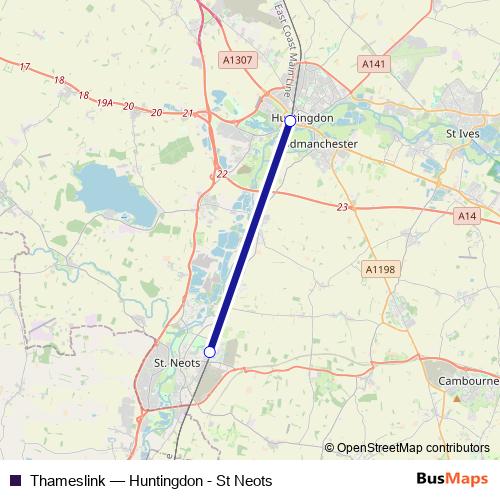 Thameslink bus Line Map