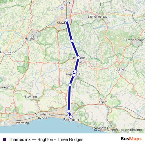 Thameslink bus Line Map