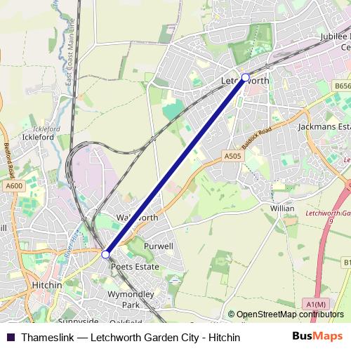 Thameslink bus Line Map