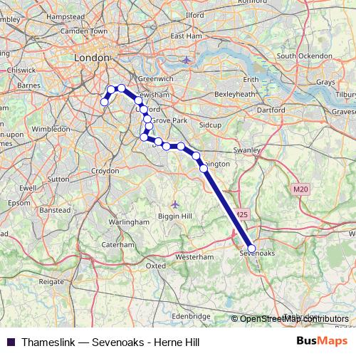 Thameslink bus Line Map