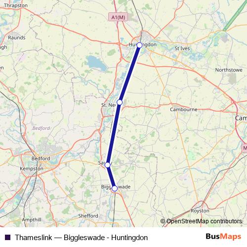 Thameslink bus Line Map
