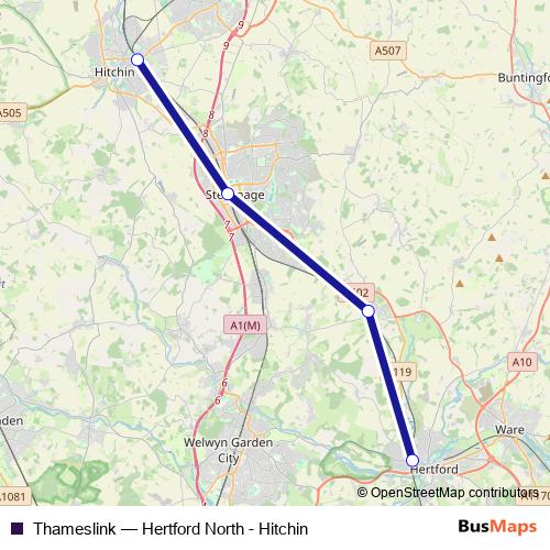 Thameslink bus Line Map