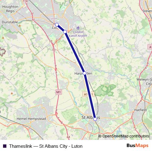Thameslink bus Line Map