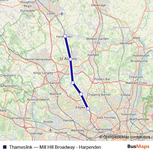 Thameslink bus Line Map