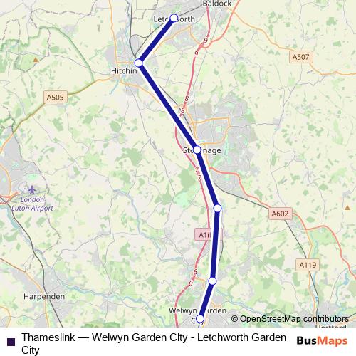 Thameslink bus Line Map