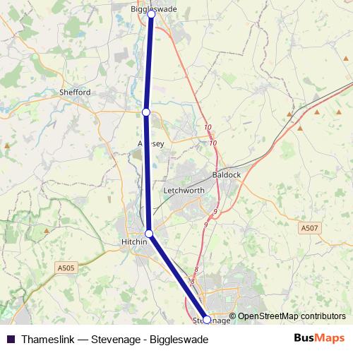 Thameslink bus Line Map