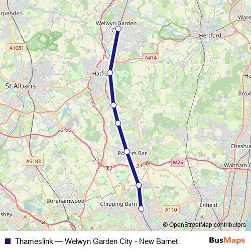 Thameslink bus Line Map