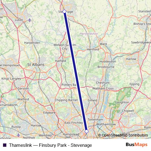 Thameslink bus Line Map