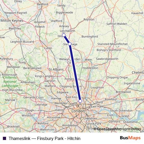 Thameslink bus Line Map
