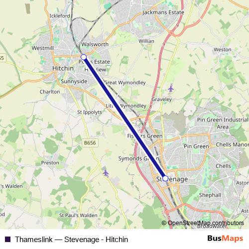 Thameslink bus Line Map