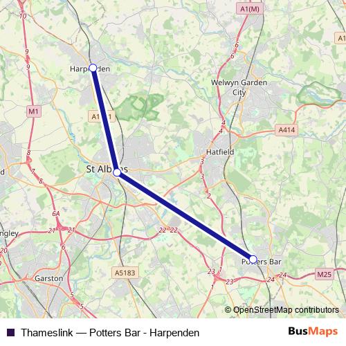 Thameslink bus Line Map