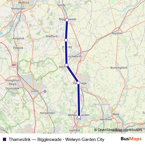 Thameslink bus Line Map