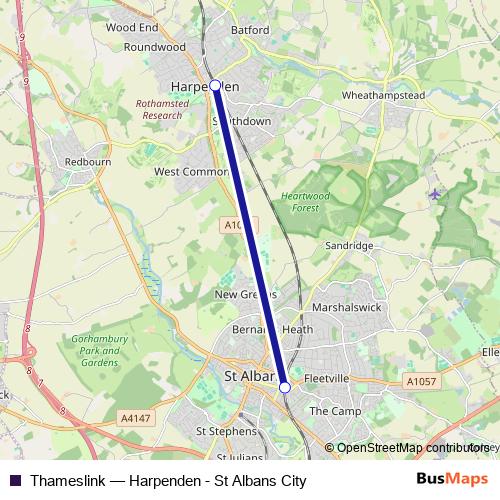 Thameslink bus Line Map