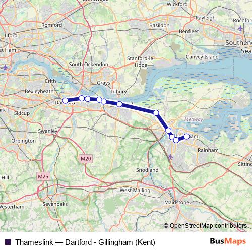 Thameslink bus Line Map