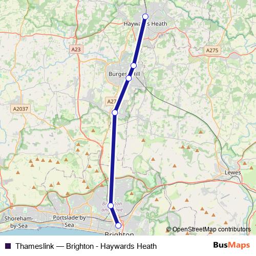 Thameslink bus Line Map