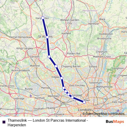 Thameslink bus Line Map