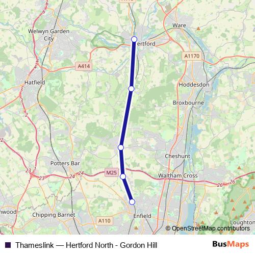 Thameslink bus Line Map