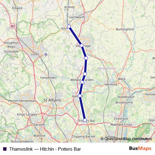 Thameslink bus Line Map