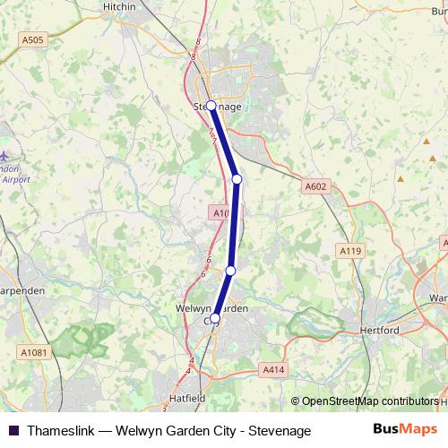 Thameslink bus Line Map