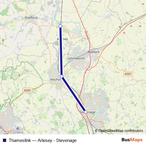 Thameslink bus Line Map