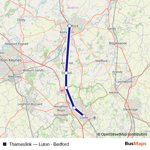 Thameslink bus Line Map