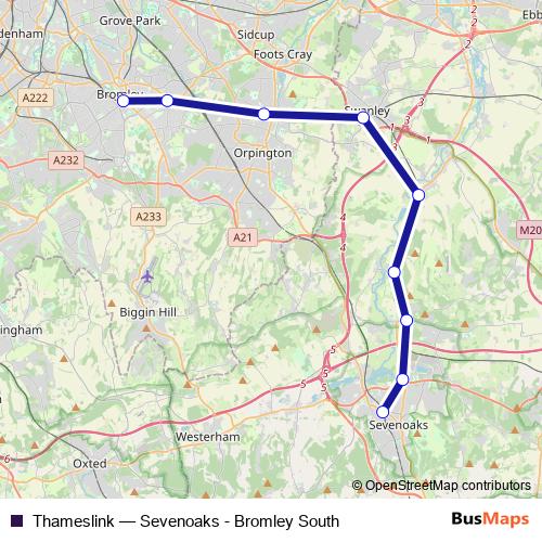 Thameslink bus Line Map