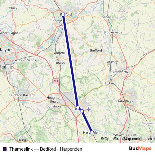 Thameslink bus Line Map