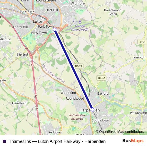 Thameslink bus Line Map