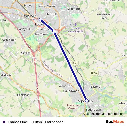 Thameslink bus Line Map