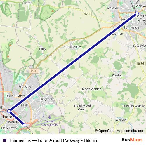 Thameslink bus Line Map