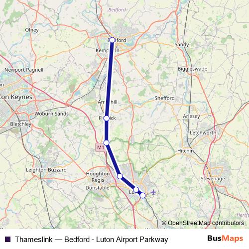 Thameslink bus Line Map