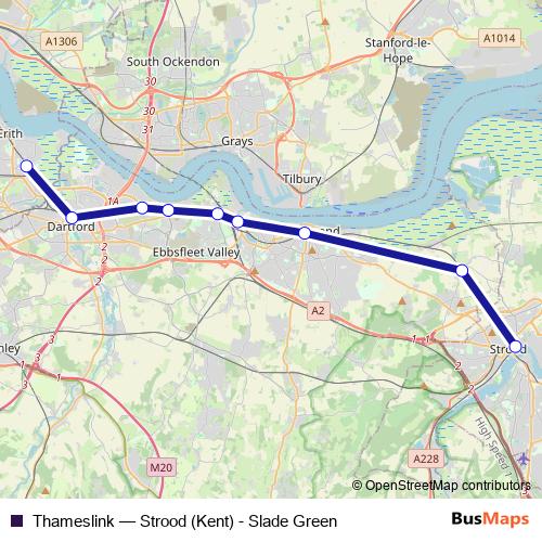 Thameslink bus Line Map