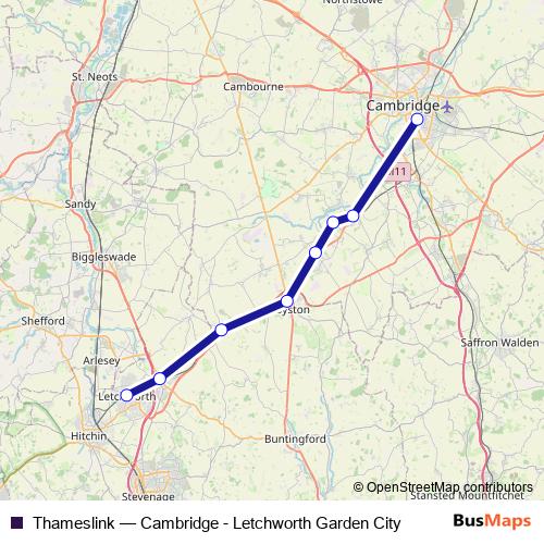 Thameslink bus Line Map