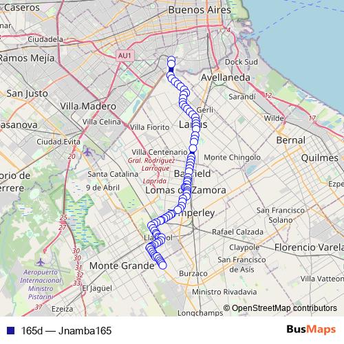 165d bus Line Map
