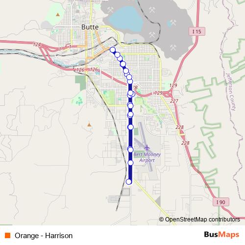Orange - Harrison bus Line Map