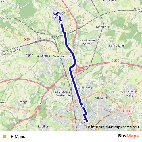 LE Mans bus Line Map