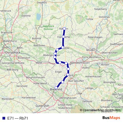 E71 rail Line Map