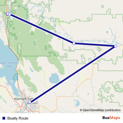 Beatty Route bus Line Map
