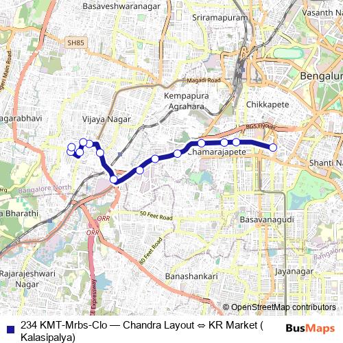 234 KMT-Mrbs-Clo bus Line Map