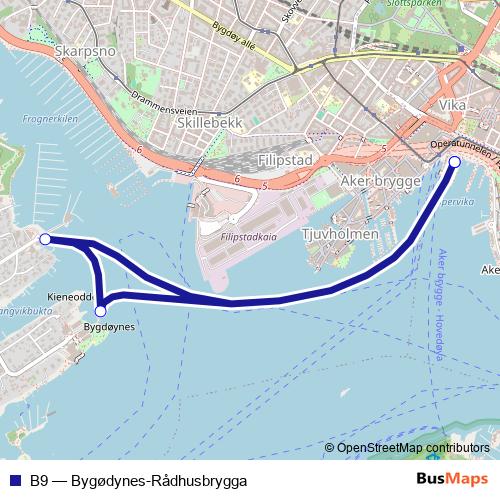 B9 ferry Line Map