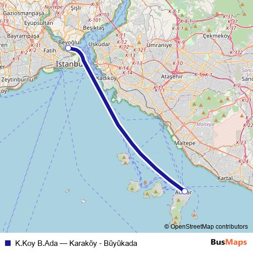 K.Koy B.Ada ferry Line Map