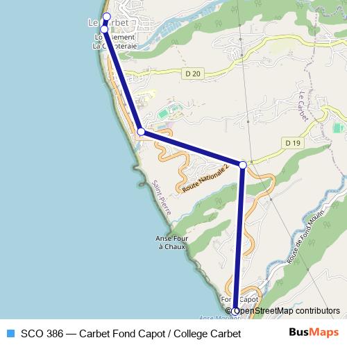SCO 386 bus Line Map