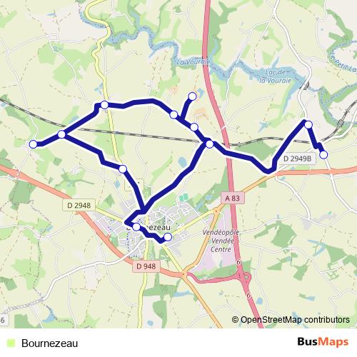 Bournezeau bus Line Map