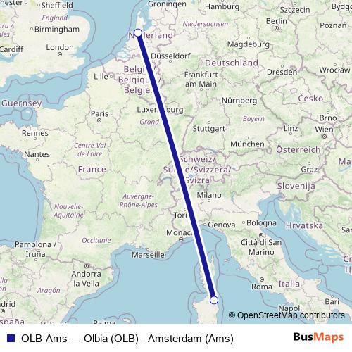 OLB-Ams air Line Map