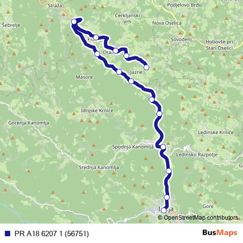 PR A18 6207 1 (56751) bus Line Map