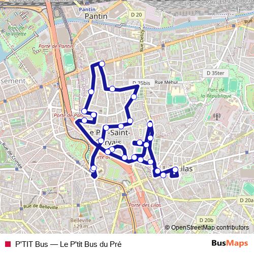P'TIT Bus bus Line Map