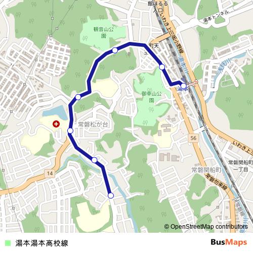 Yumoto Yumoto-Koko Line bus Line Map