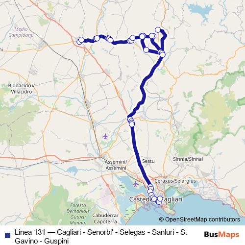 Linea 131 bus Line Map