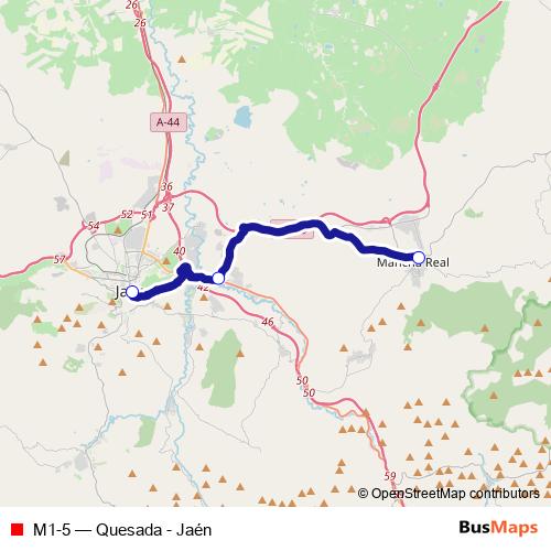 M1-5 bus Line Map