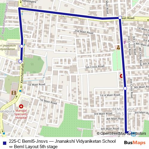 225-C Beml5-Jnsvs bus Line Map
